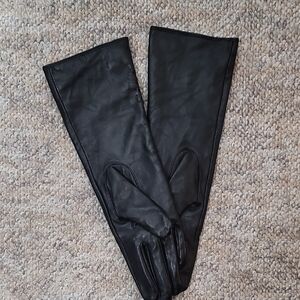 Black Faux Leather Gloves